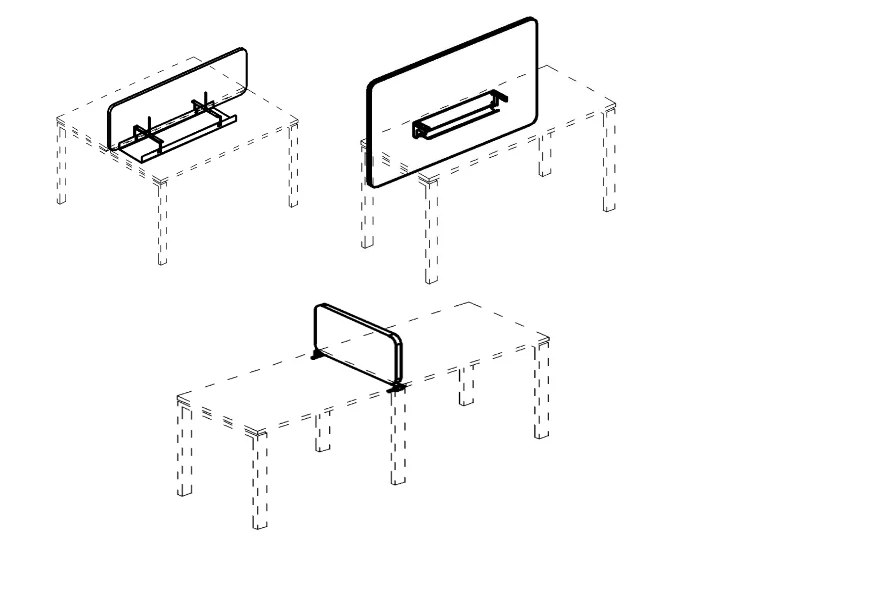 Wooden Fabric Table Screen Furniture Set A4 Series
