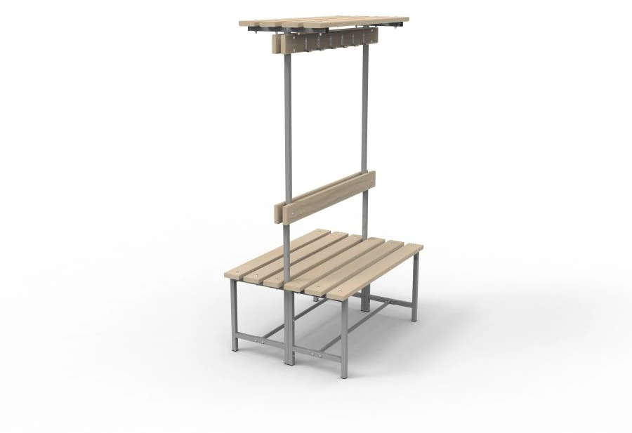 Double-Sided Bench SVT-7/2 with Hooks and Shelf