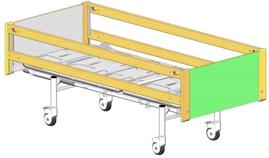 Hospital Bed with Headrest and Wheels for Patient Care KF0-01-MSK