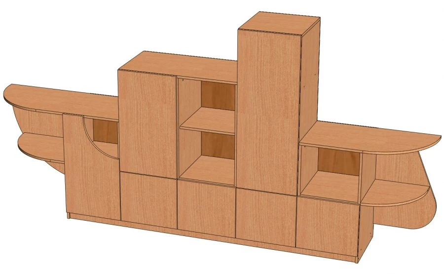 Fregat Shelf - Model S-F with Closed Doors and Open Shelves