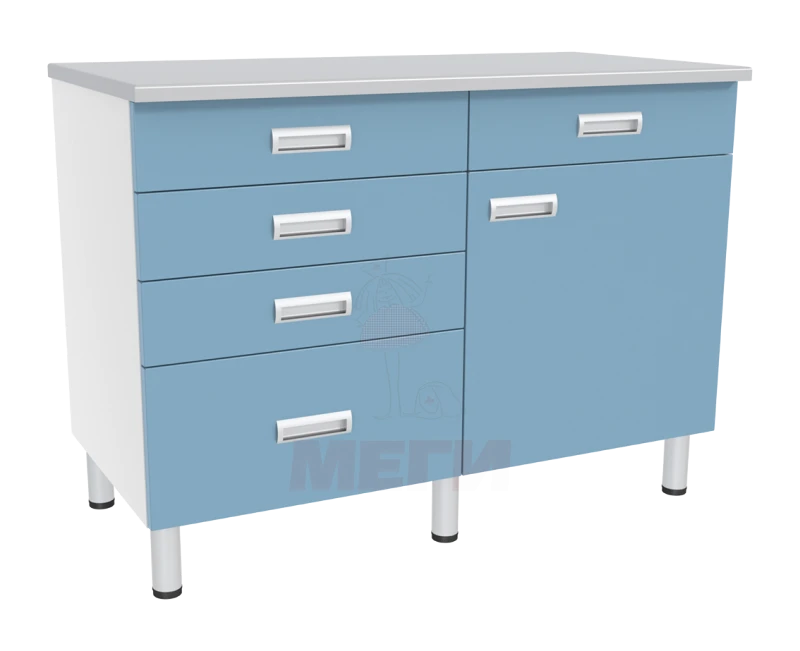 Laboratory Table SL-04-MSK (SL-04-223) with Cabinets and Drawers