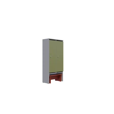Wooden Locker Room Cabinet with Bench Model Ш.Д.С.3