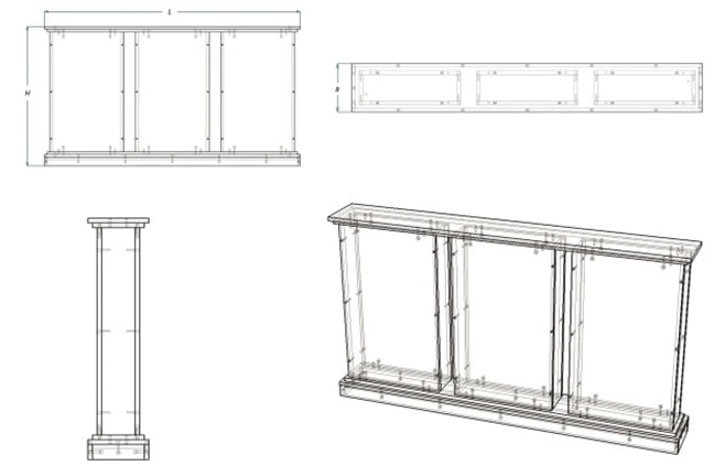 Three-Section Barrier Fence for Workspace Segmentation (Model Z.B.3)