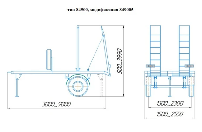 Heavy-Duty Trailer for Transporting Oversized Cargo - Model 849005