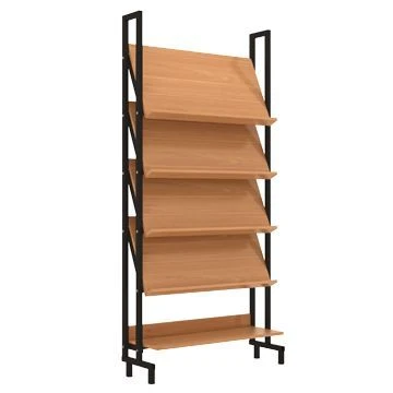 Demonstration Library Shelf with Metal Supports