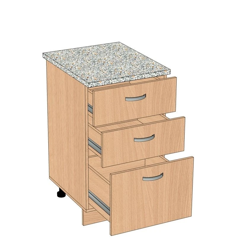 Kitchen Cabinet with 3 Doors and Drawers, Model TYA-3.4