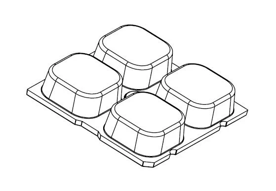 Линза для светодиодных светильников АМТ-НВ-50x50-5050(4)-30