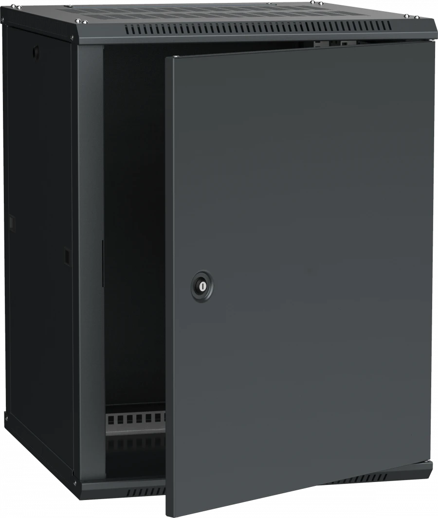 LINEA W 15U Wall-Mounted Rack Cabinet 600x600mm Metal Door, RAL9005