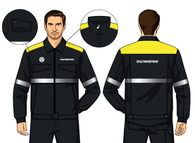 Men's Protective Jacket Against OPP and Mechanical Impacts SMA125-102/001-DKB