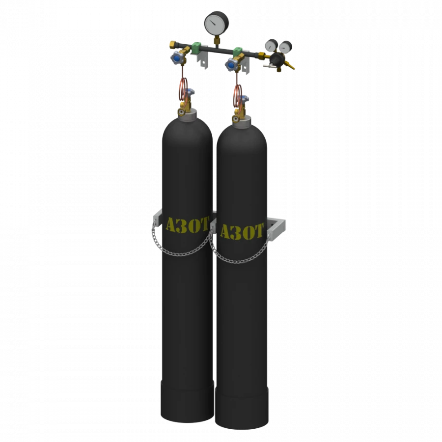 Nitrogen Discharge Ramp for Two Cylinders with Holder RRAз-2-Л
