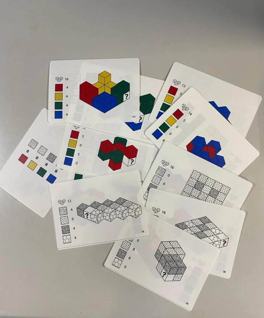 Double-Sided Task Cards for Colorful Wooden Cubes