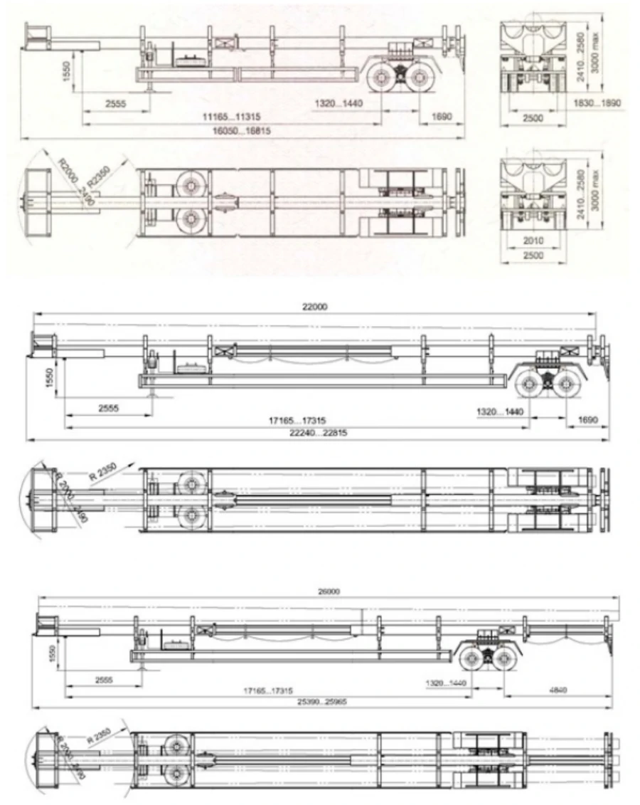 Specialized Semi-Trailer for Transporting Long Cargo - UST 94651F