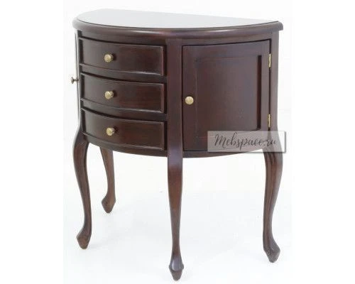 Wooden Console Table with Curved Legs - Unique Half-Round Design