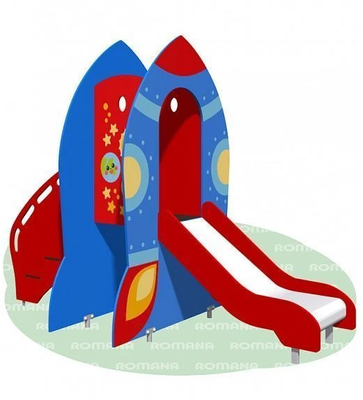 Rocket Slide "Romana" 111.23.00 - Metal Slide with Plywood Steps