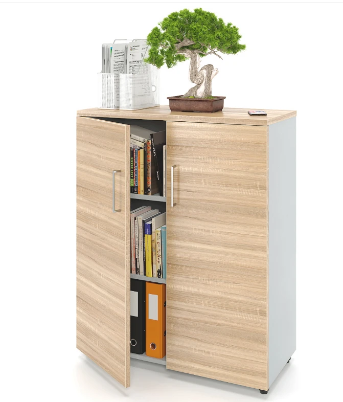 ZAMM Wardrobe with 3 Shelves and 2 Doors on Adjustable Legs