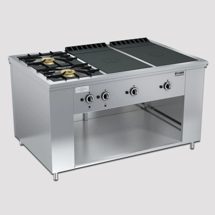 Professional Gas Stove for Cooking, Model PRG-IIA-6-2 "Maxi