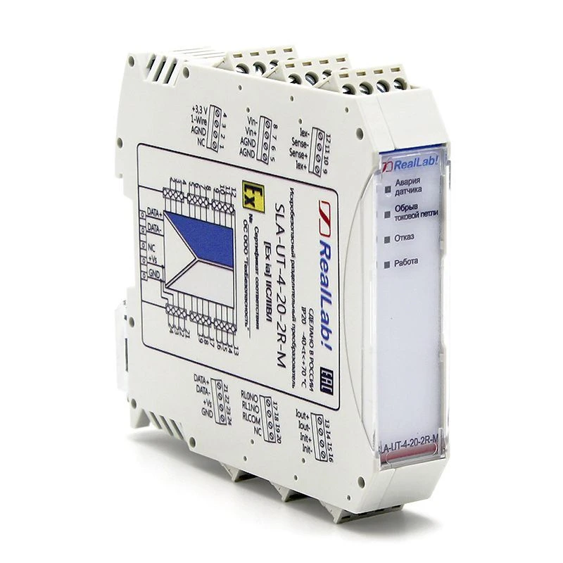 Intrinsically Safe Signal Converter for Temperature Sensors SLA-UT-4-20-2R-M