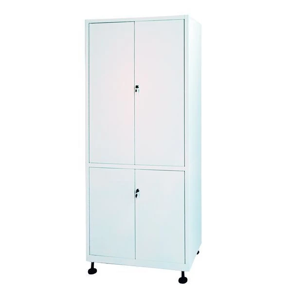 Шкаф медицинский металлический двухсекционный двухдверный с дверками металл-металл для медикаментов ШМ-2.201-"Айболит" ТУ 9452-0