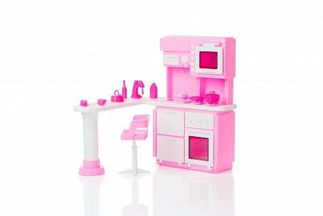 Bright Pink Doll Kitchen Set