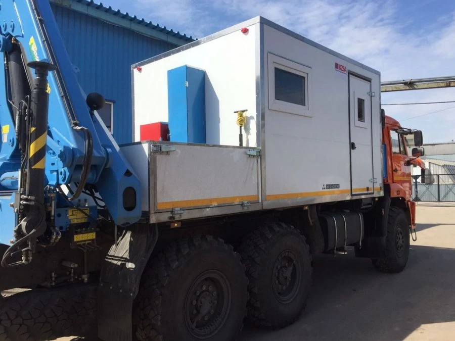 Hydraulic Loader Crane Special Vehicle KMA on KAMAZ 43118 Base 41F4