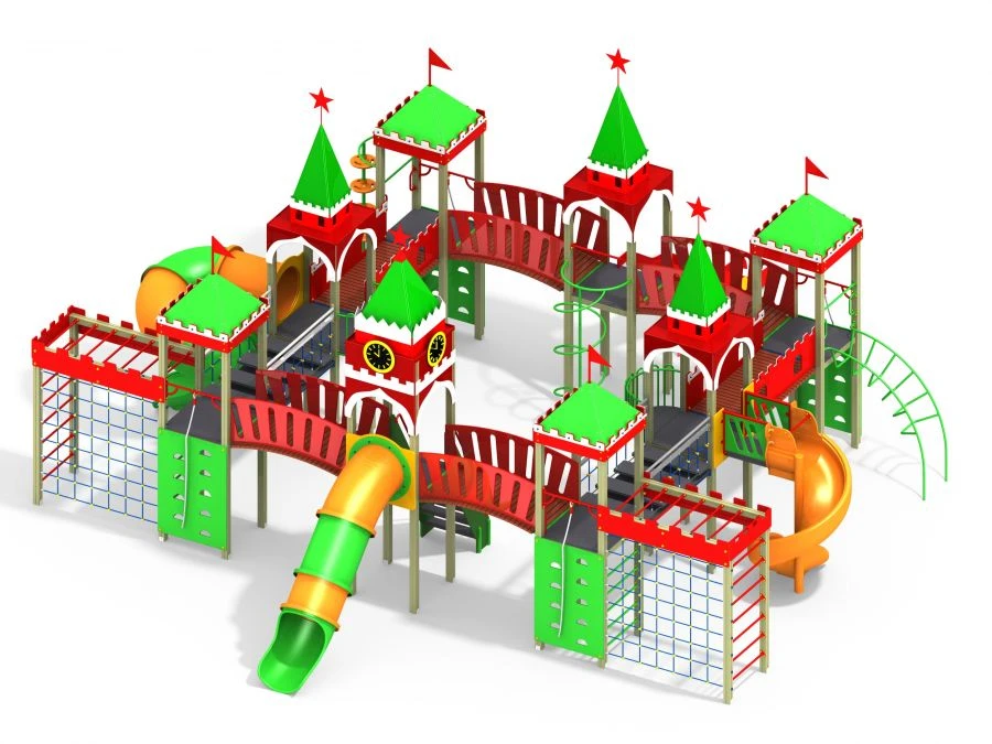 Children's Play Complex with Kremlin-Style Towers, Height 1800 mm