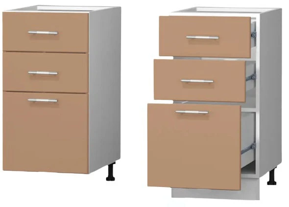 Kitchen Cabinet Table with 3 Drawers