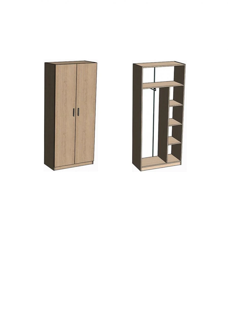 Two-Door Wardrobe with Shelves for Clothes and Linen SH04 "MNC