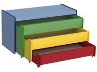 Children's Pull-Out Bed - 3-Tier Design