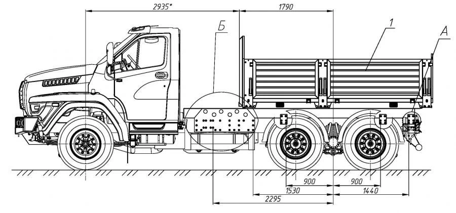 Cargo Platform UST Type 5453V6 on Ural Chassis 73945-01