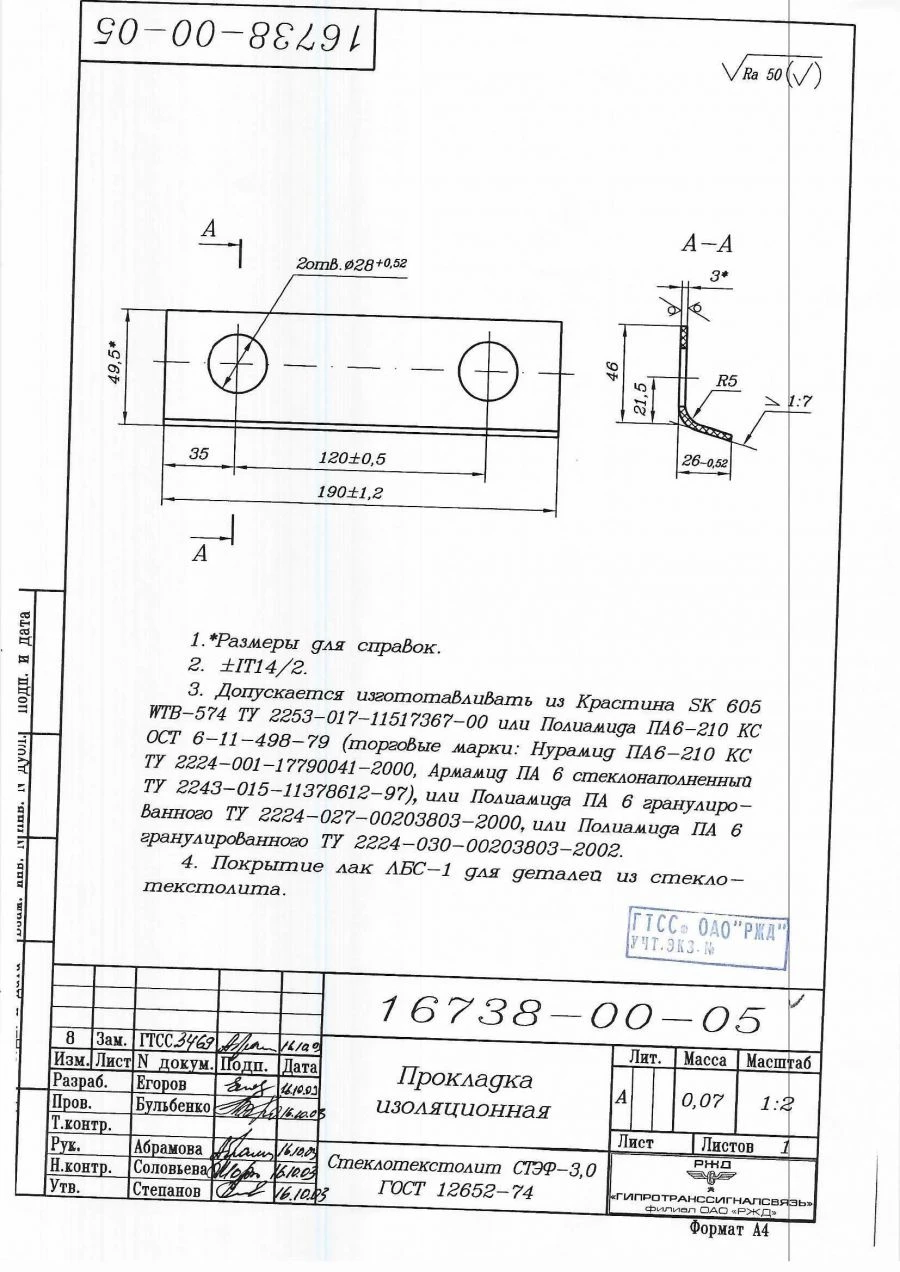 Insulating Gasket 16738-00-05 for R50 Rod Couplings