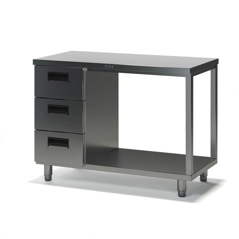Stainless Steel Work Table SVD-1 with Drawers, No Bumper