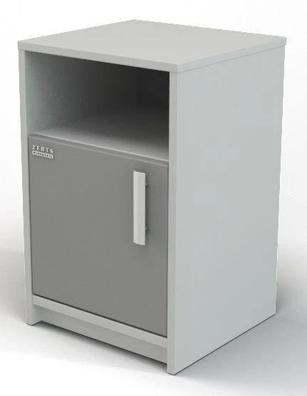 Nightstand with Niche and Shelf, Model 106-004-7 K, 450x450x660mm