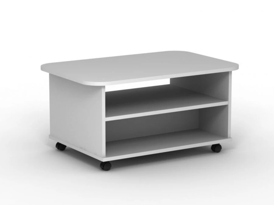 Rectangular Coffee Table Type 1 with Shelf and Wheels