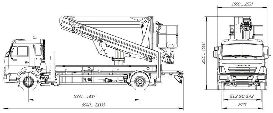 Mobile Vehicle with Lifting Platforms R180T, VA180T VelMash-C Type 57510