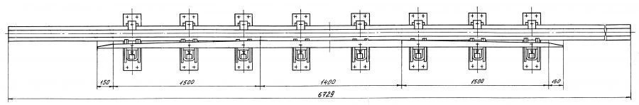 UIC60 Cross Rail with Counter Rail for Switch Mechanisms