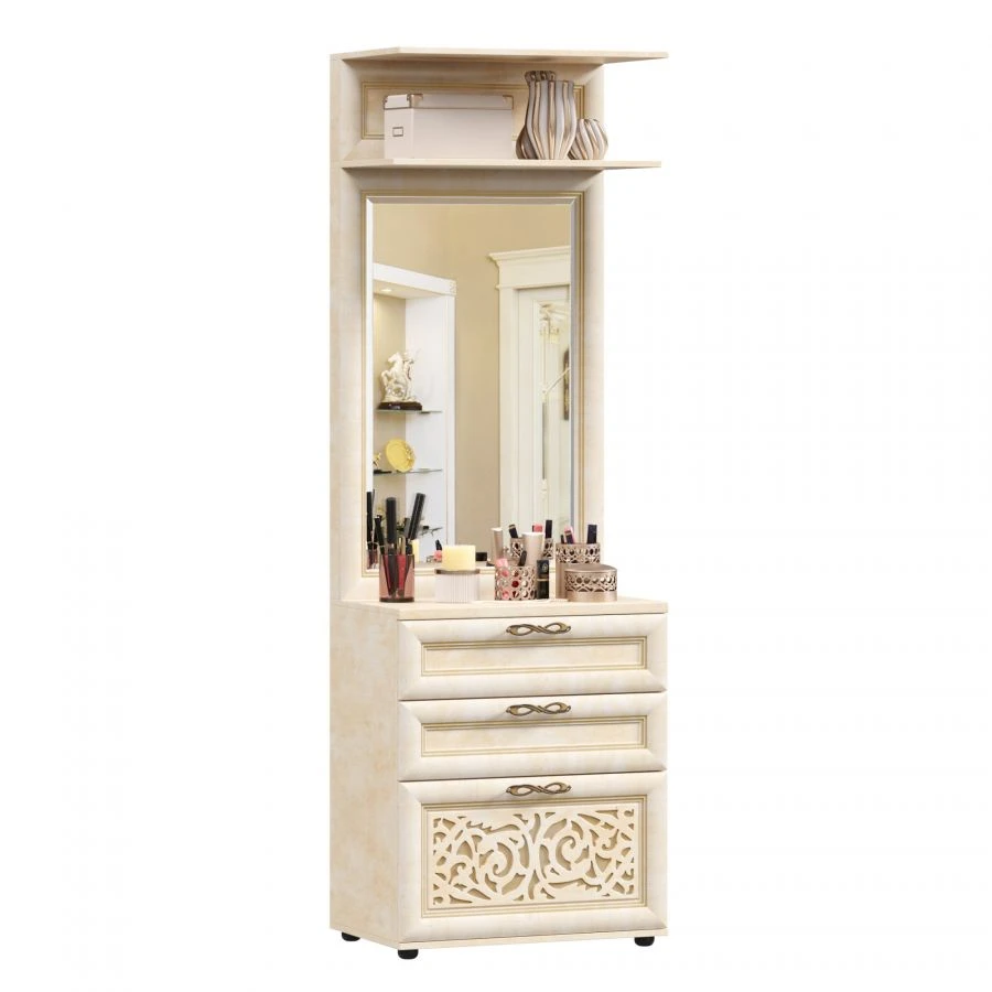 Combined Vanity with Mirror Alexandria LD 125.100.000 (Leather Lento/Rustica)