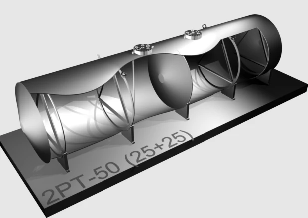 Horizontal Double-Walled Steel Tank Type 2RT – 50 (25+25)