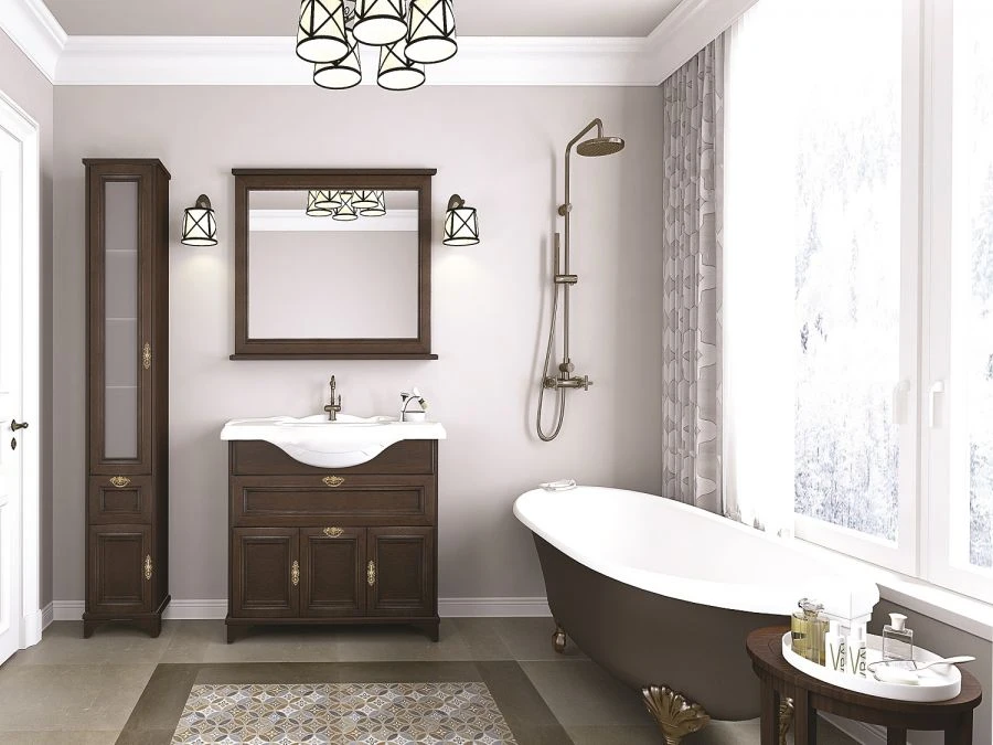 Luxurious Chocolate Oak Bathroom Vanity Aquaton Idel 85 1A195601IDM801.A195.6.01I.DM8.0