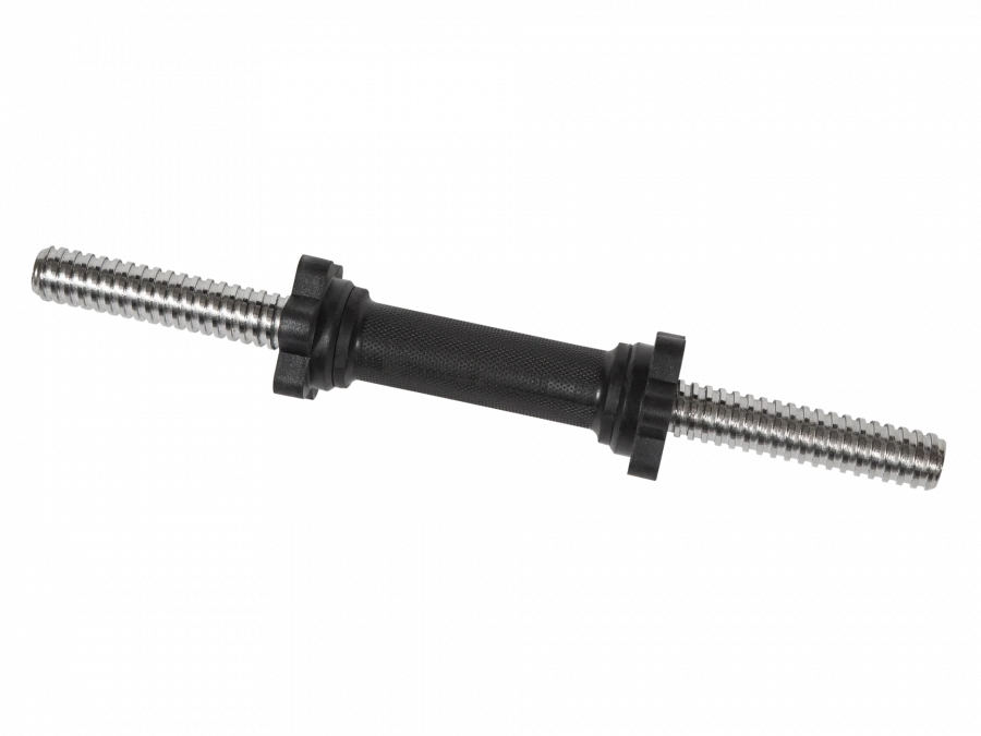 Chromed Dumbbell Bar, 400mm Length, 25mm Thread, Rubberized Handle, MB-BarM25-400B