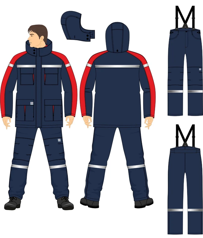 Men's Protective Suit Against Electric Arc Thermal Risks and Low Temperatures" (function + purpose, then model)