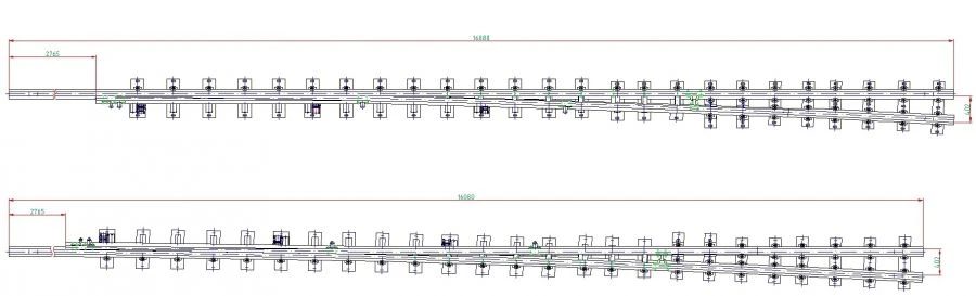 R65 Type 1/11 Frame Rail with Sharpened Points for Switches