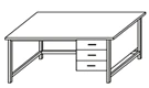 Laboratory Table with Metal Frame and Cabinet SL-6