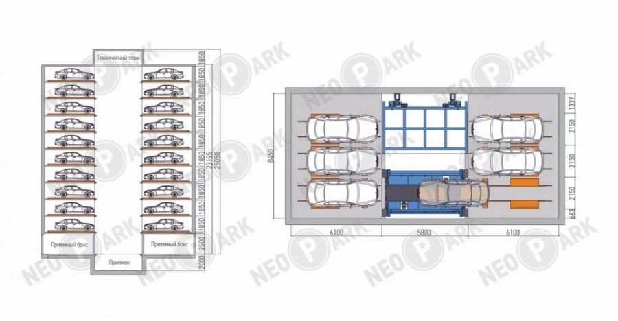Robotic Parking System for Cars, Type CMA