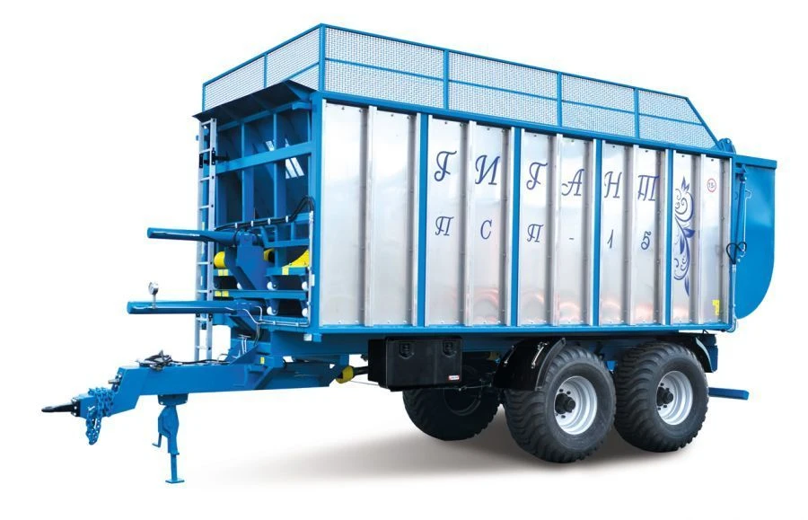 Tractor semi-trailer PSP-15 with galvanized steel sides