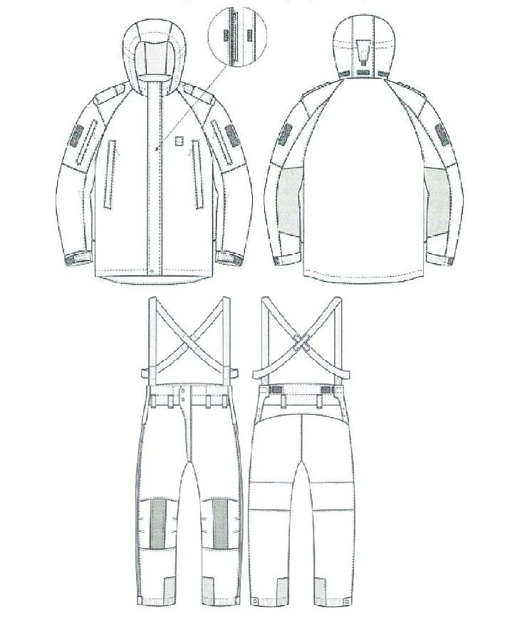 Insulated Camouflage Suit with Removable Suspenders