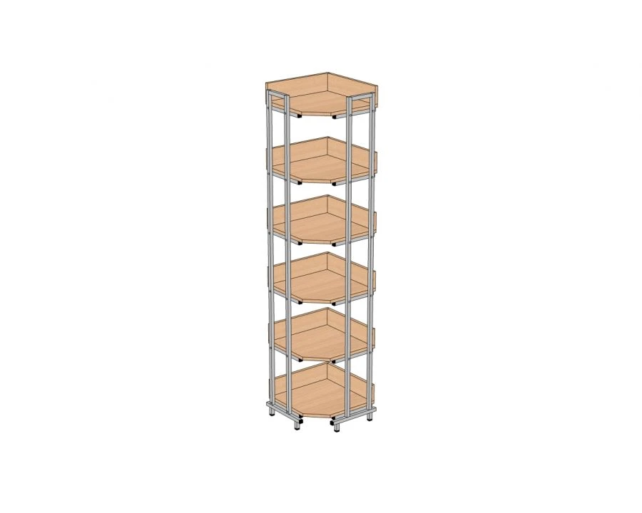Corner Shelf with 6 Shelves 450x450x1950 mm StU-6