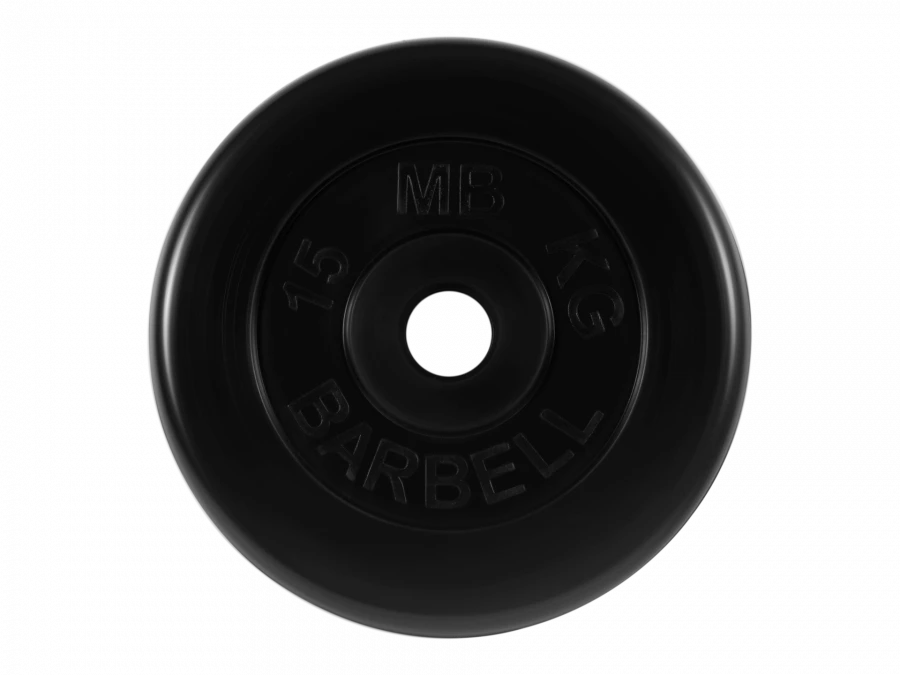 Standard Rubber-Coated Disc, Black, 51mm, 15kg - MB-PltB51-15
