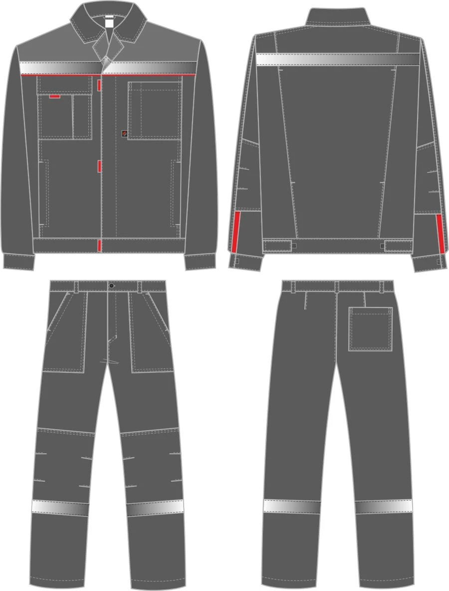 Premium Favorit-1 Suit with Pants, Dark Gray/Gray/Red, Art. 87491539