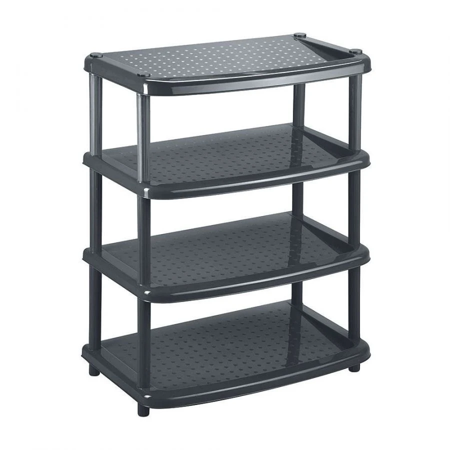 Convenient Black Shoe Rack "PAOLA" 4 Shelves 490x310x780 mm