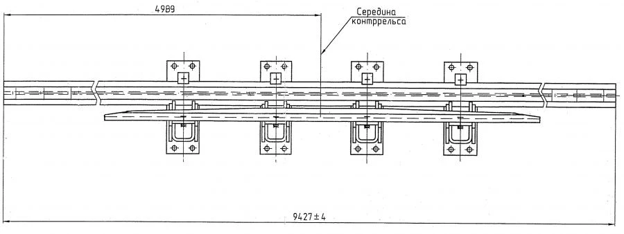 Cross rail with counter rail for switch assembly Project 1909.02.030-01